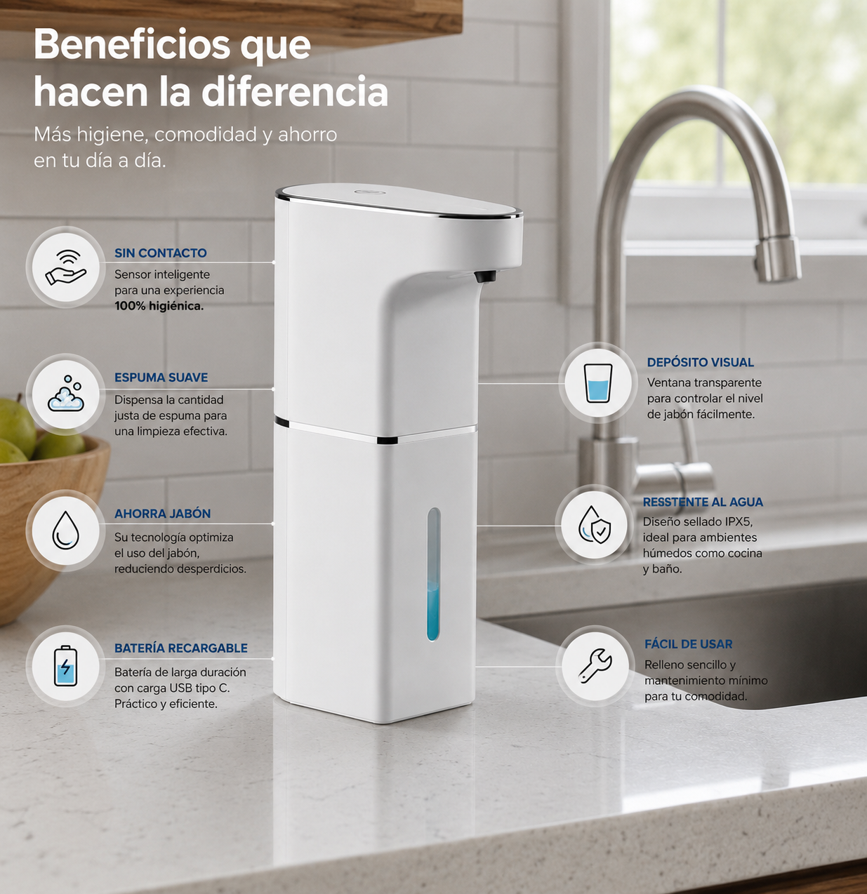 Dispensador automático de jabón
